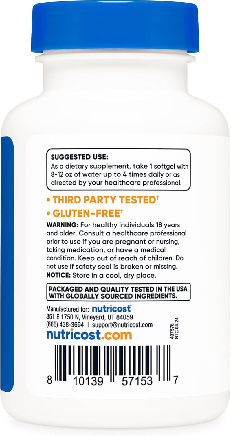 Garlic 1000mg Softgels - Odorless Gluten Free Supplement (240 Count) by Nutricost
