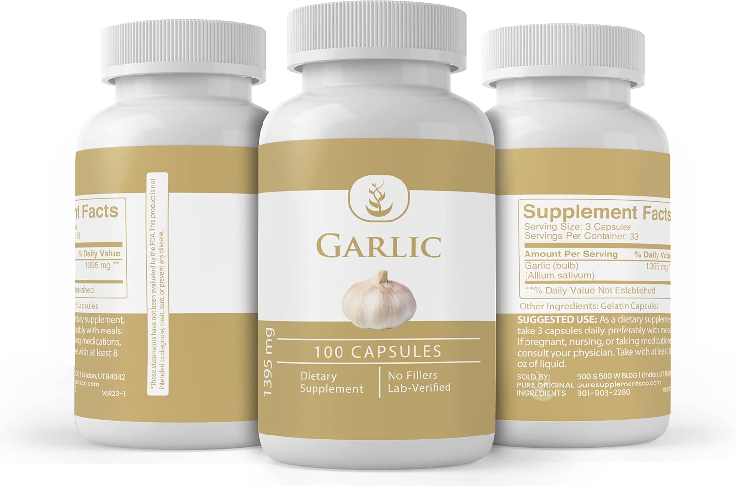Garlic & Apple Cider Vinegar Capsule Bundle – 100 Capsules Each, Lab Verified, Pure Ingredients Without Additives