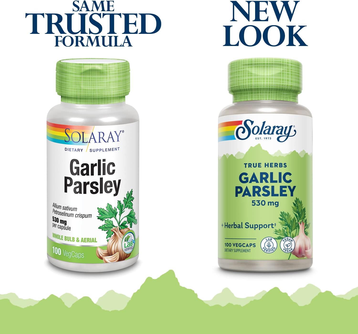 Garlic Bulb & Parsley Leaf Capsules - Cardiovascular & Immune Support - Non-GMO, Vegan - 100 VegCaps
