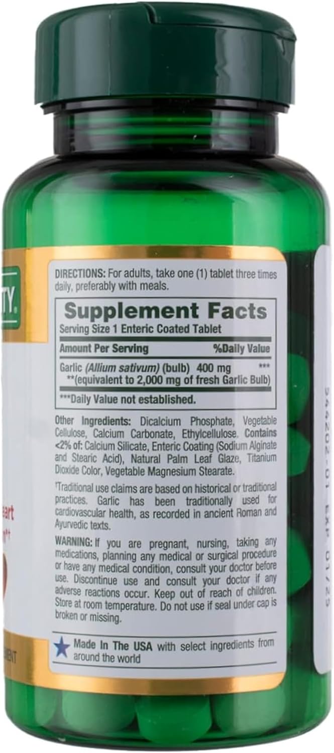 Garlic Tablets 2000mg, 480 Count, Natural Immune Support Supplement