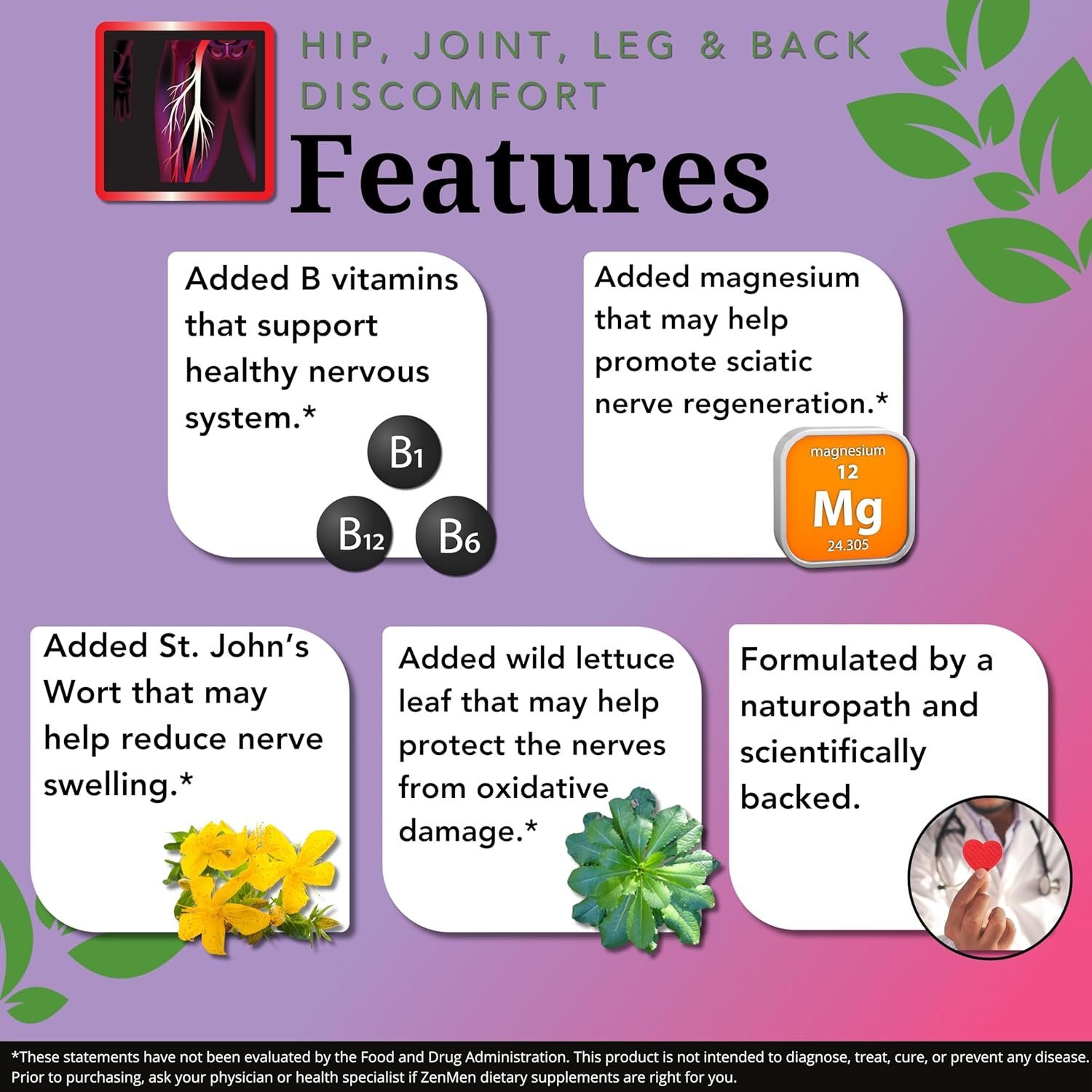 Garlic Tincture and Sciatic Nerve Support Bundle for Zenmen