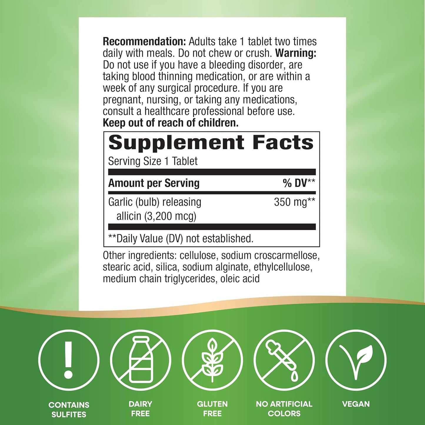 Garlicin Cardio Premium Herbal Tablets for Healthy Circulation Support - 90 Tablets, 350 mg