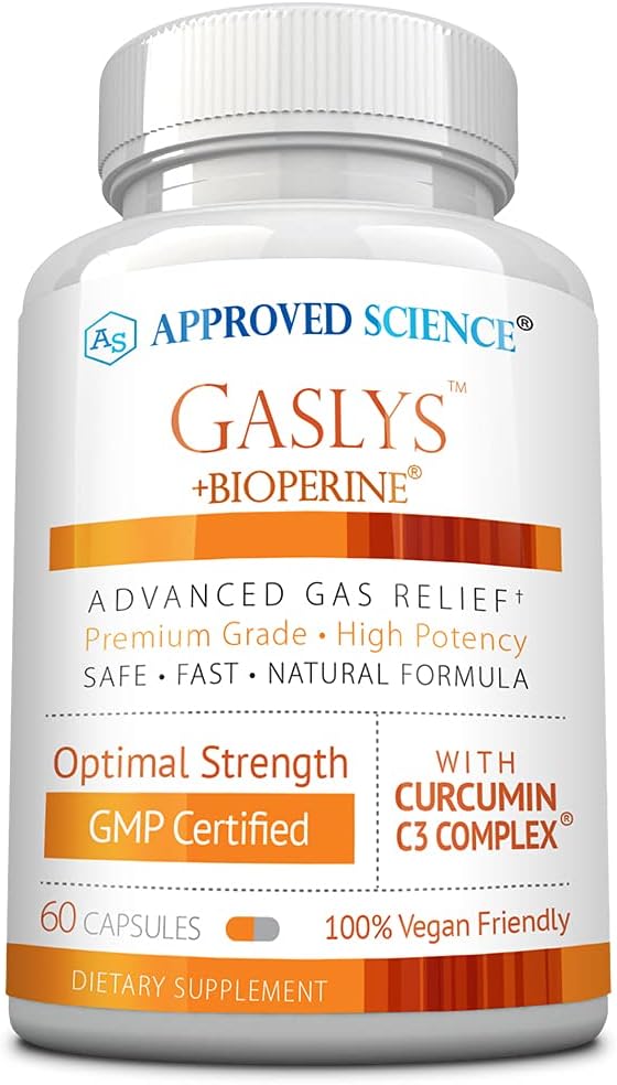 Gaslys™ Digestive Support Supplement - Relieve Gas and Stomach Cramps - Artichoke, Ginger, Fennel - 60 Capsules