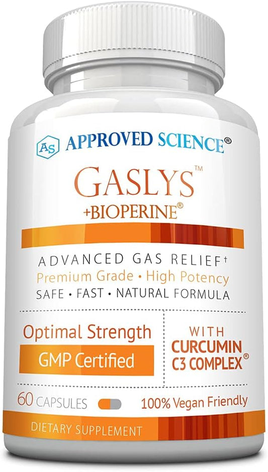 Gaslys™ Digestive Support Supplement - Relieve Gas and Stomach Cramps - Artichoke, Ginger, Fennel - 60 Capsules