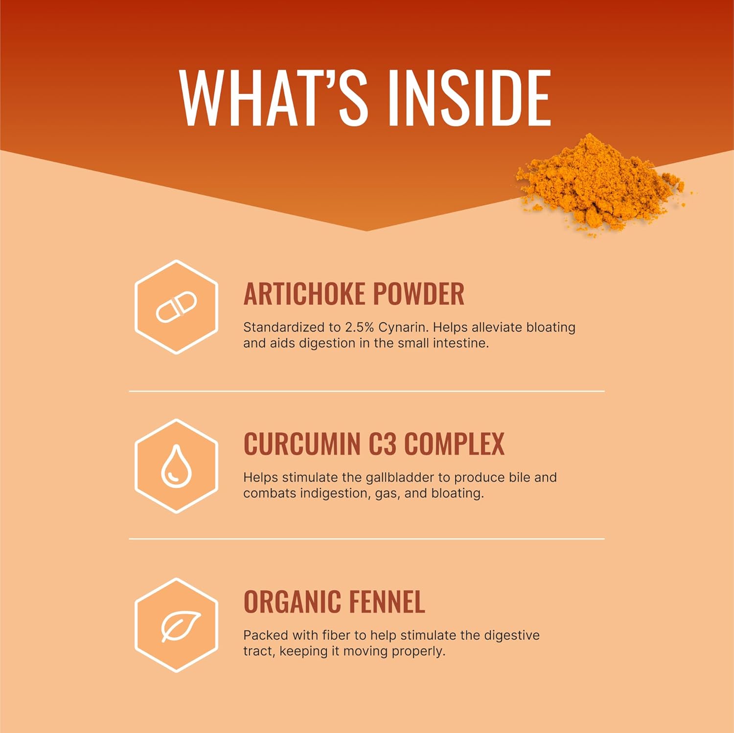 Gaslys™ Digestive Support Supplement - Relieve Gas and Stomach Cramps - Artichoke, Ginger, Fennel - 60 Capsules