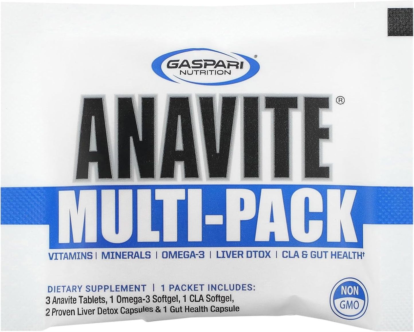 Gaspari Nutrition Anavite: 5-in-1 Multivitamin Pack with CLA, Omega 3s, Gut & Liver Detox (30 Servings)