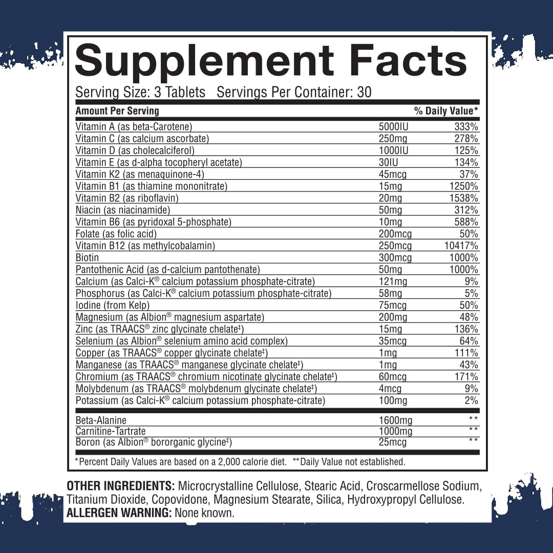 Gaspari Nutrition Anavite Sports Multi-Vitamin with Amino Acids, Beta-Alanine, and L-Carnitine for Enhanced Performance and Recovery - New Smaller 30 Servings Size