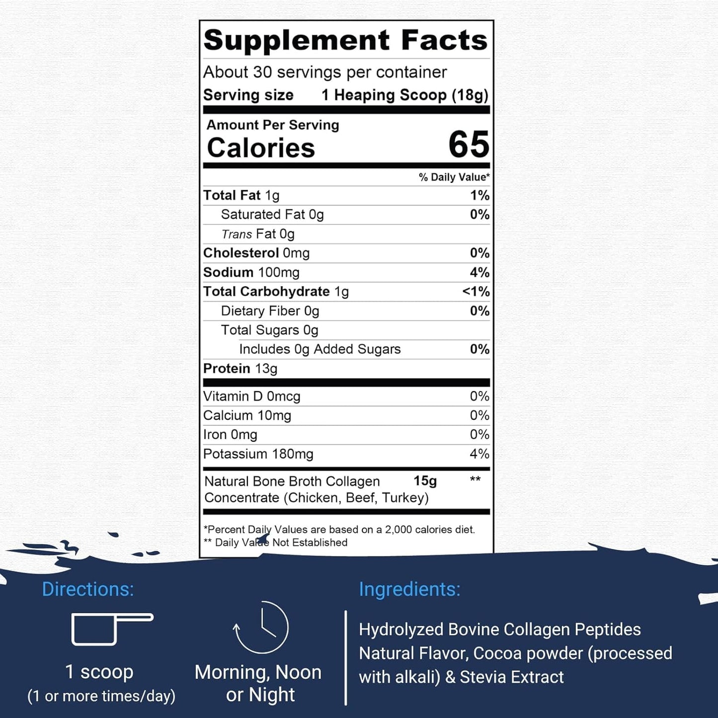 Gaspari Nutrition Bone Broth: 13g Protein for Athletic Performance, Gluten-Free, Non-GMO, Keto Certified, Gut & Joint Health - Natural Chocolate, 30 Servings