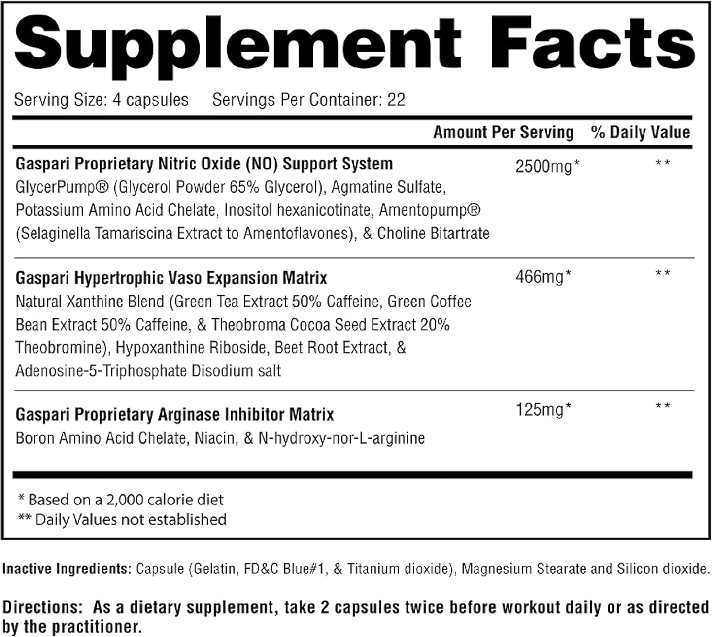 Gaspari Nutrition PlasmaJet: N.O. Nitric Oxide Maximizer for Lean Mass, Strength, Vascularity - 90 Capsules