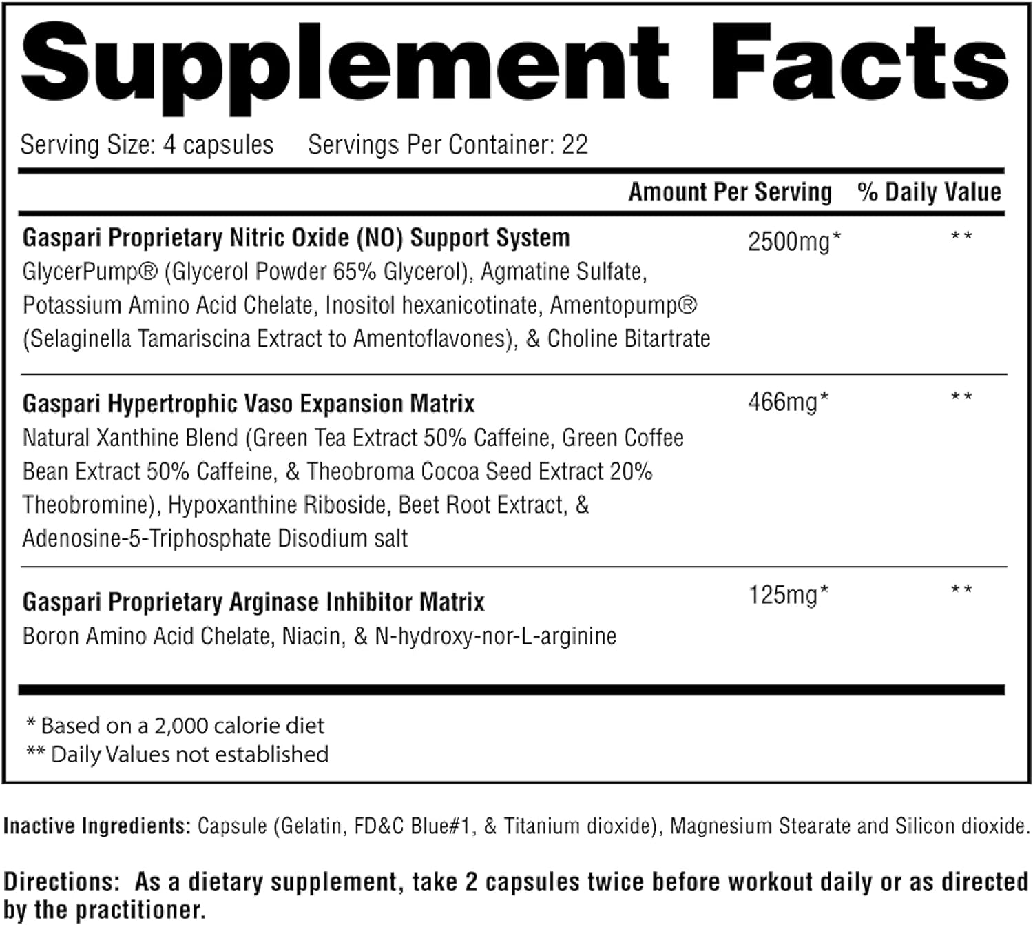 Gaspari Nutrition PlasmaJet: N.O. Nitric Oxide Maximizer for Lean Mass, Strength, Vascularity - 90 Capsules