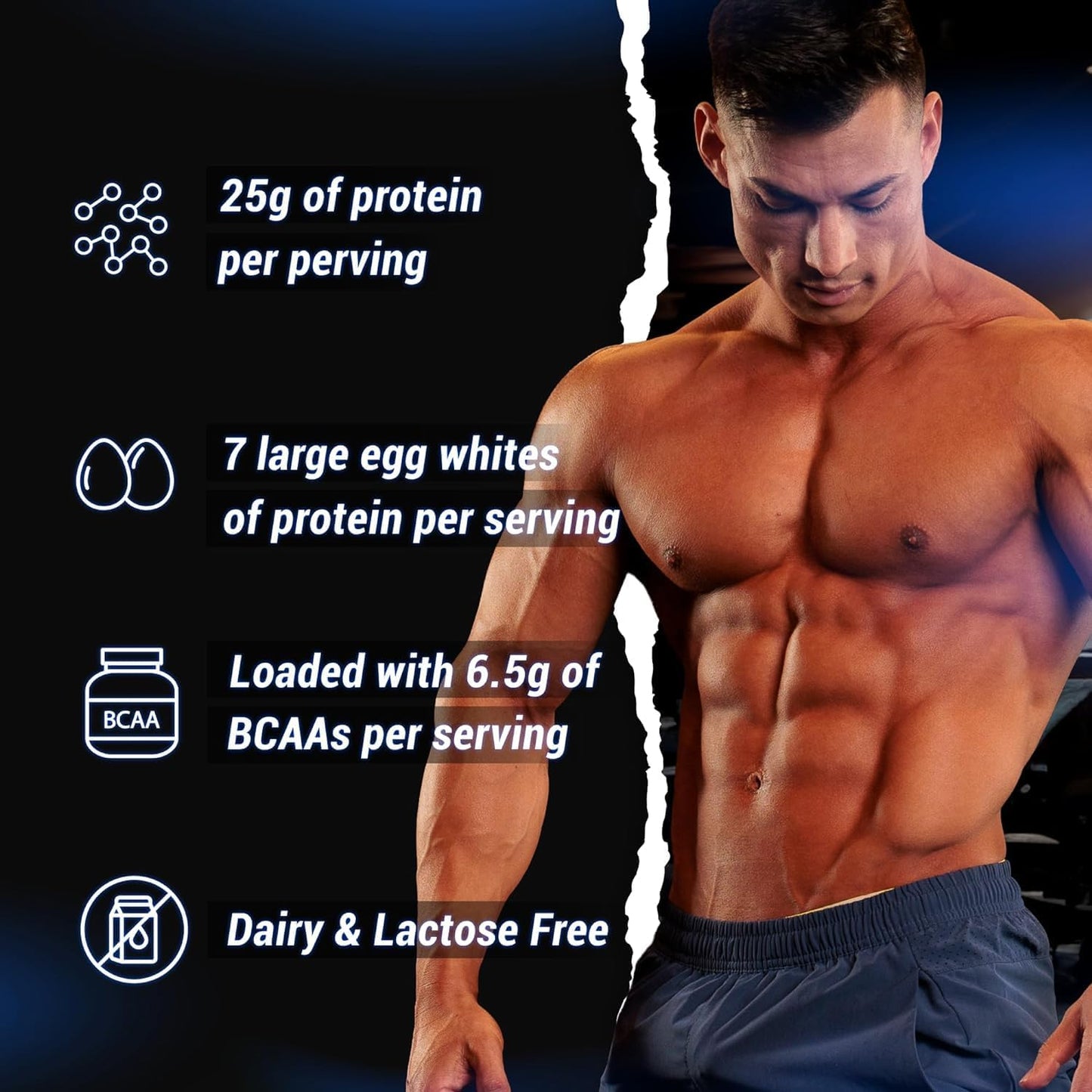 Gaspari Nutrition Proven Egg White Protein Powder - 25g Protein, Keto Friendly, Dairy Free, Lactose Free, Soy Free - Chocolate Flavor - 1lb