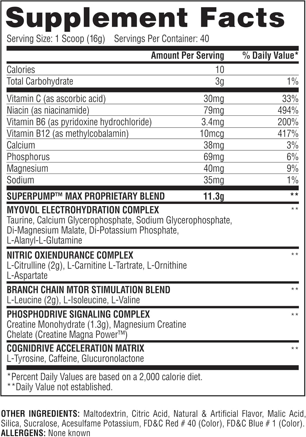 Gaspari Nutrition Super Pump Max Pre Workout Supplement - Rainbow Candy Flavor, 40 Servings for Muscle Growth & Recovery