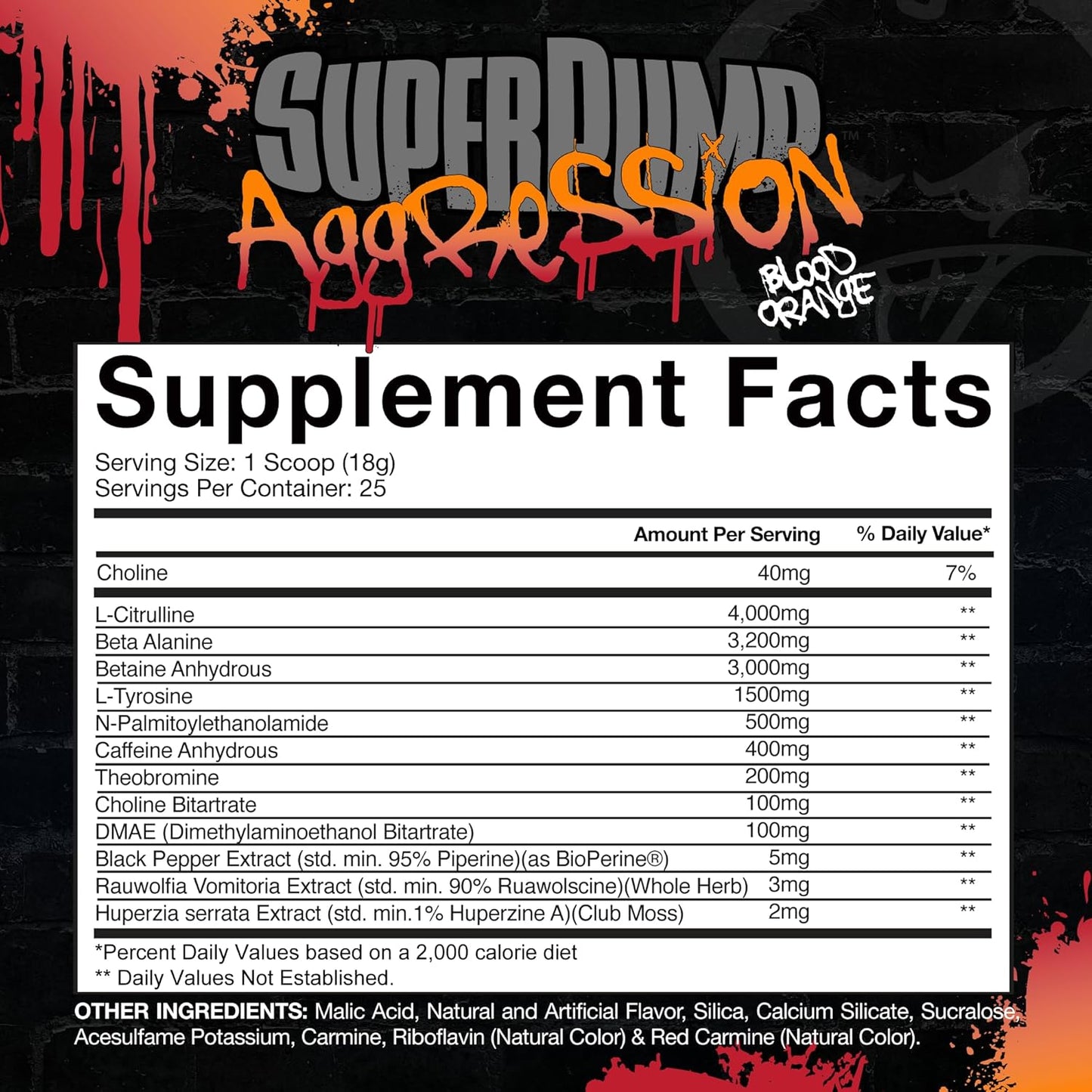 Gaspari Nutrition SuperPump Aggression Pre-Workout Supplement with Creatine and Caffeine - 25 Servings, Blood Orange Flavor