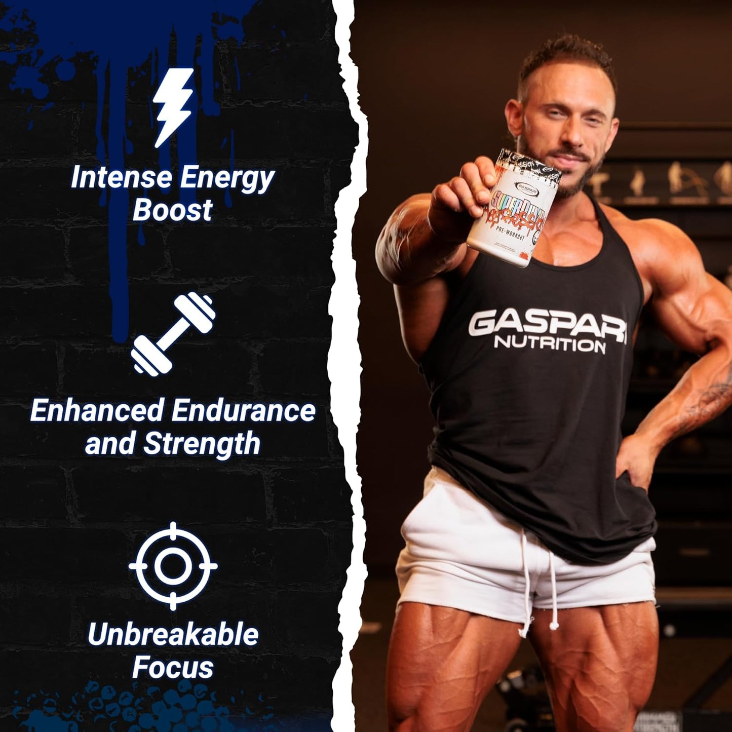 Gaspari Nutrition SuperPump Aggression Pre-Workout Supplement with Creatine and Caffeine - 25 Servings, Blood Orange Flavor