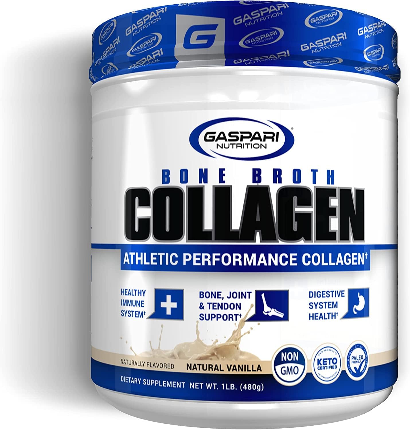 Gaspari Nutrition Vanilla Bone Broth Collagen for Athletic Performance (1 Lb / 30 Servings)