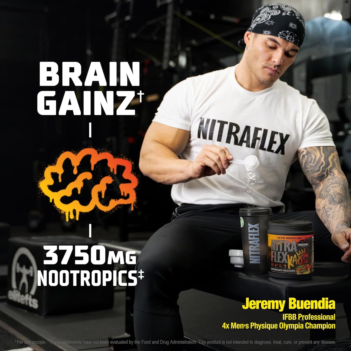 GAT SPORT Nitraflex KAOS Pre-Workout Powder in Peach Pineapple Flavor - Boost Your Workout Performance with this Powerful Supplement