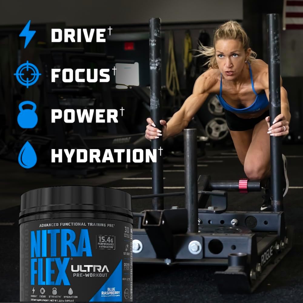 GAT SPORT Nitraflex Ultra Pre-Workout Supplement - Strawberry Watermelon Flavor, 30 Servings