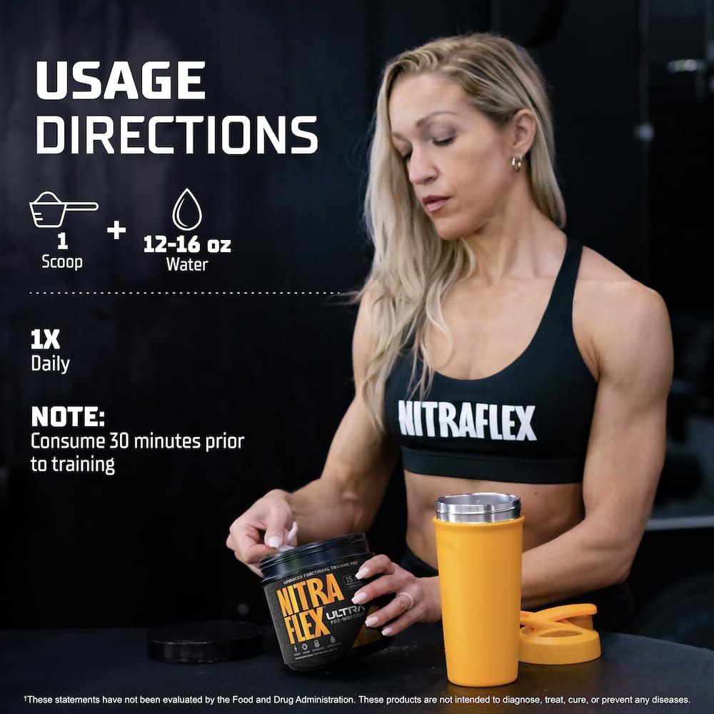 GAT SPORT Nitraflex Ultra Pre-Workout Supplement - Strawberry Watermelon Flavor, 30 Servings