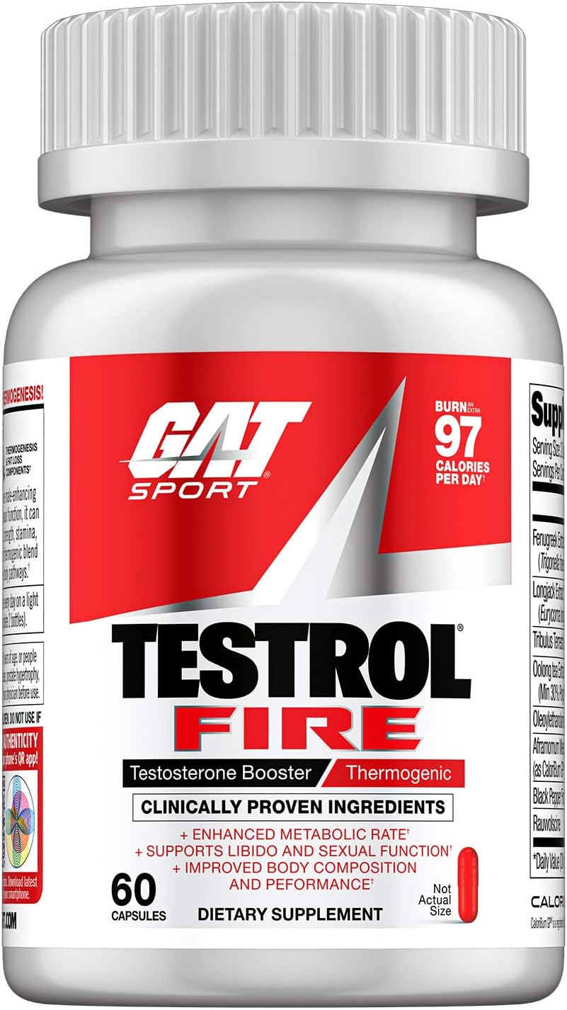 GAT SPORT Testrol Fire Supplement Capsules - 60 Count