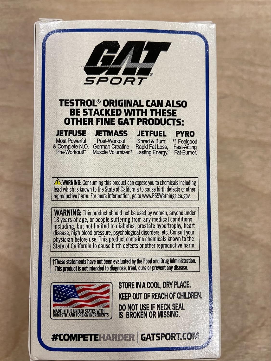 GAT Sport Testrol Original Test Booster for Male Performance and Vitality with Tribulus, Zinc, and Magnesium - 60 Capsules