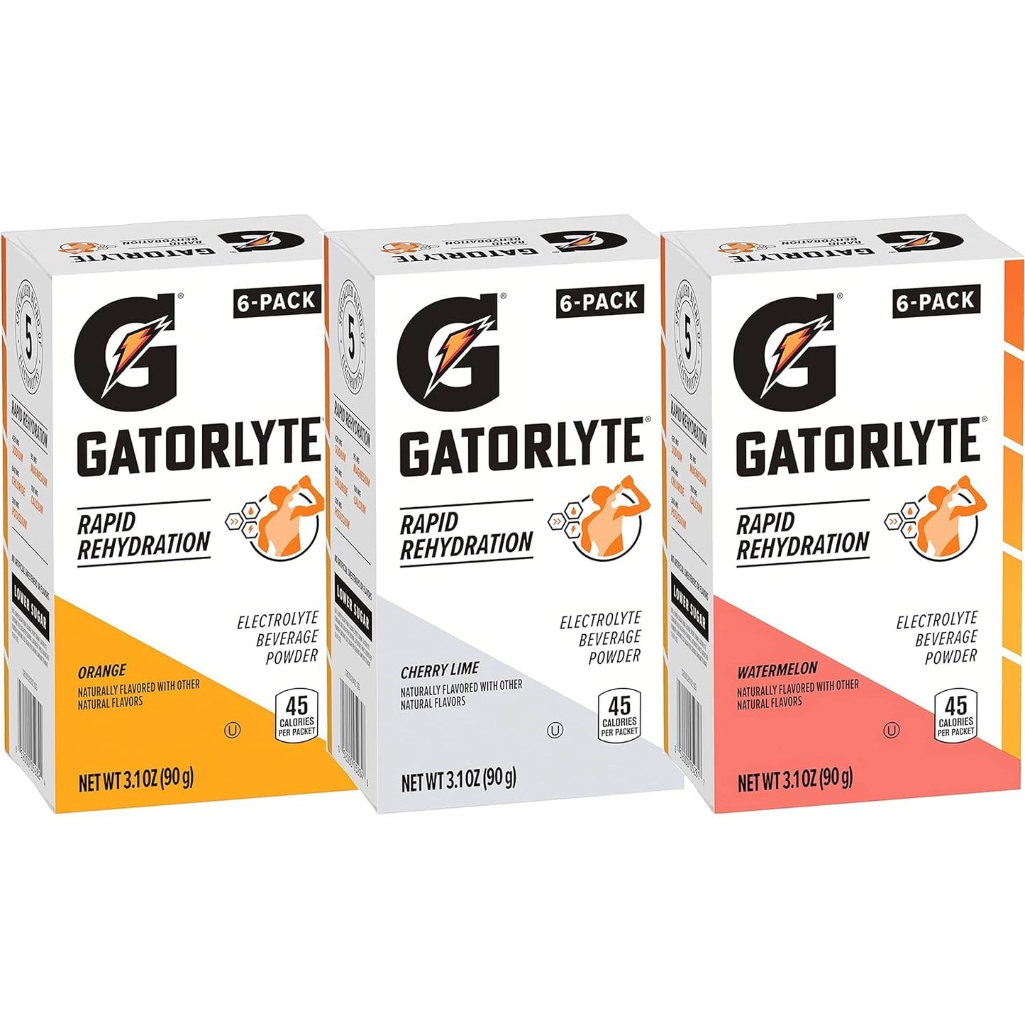 Gatorlyte Variety Pack: Rapid Rehydration Electrolyte Beverage with Lower Sugar - 18 Pack, 5 Electrolytes, No Artificial Ingredients