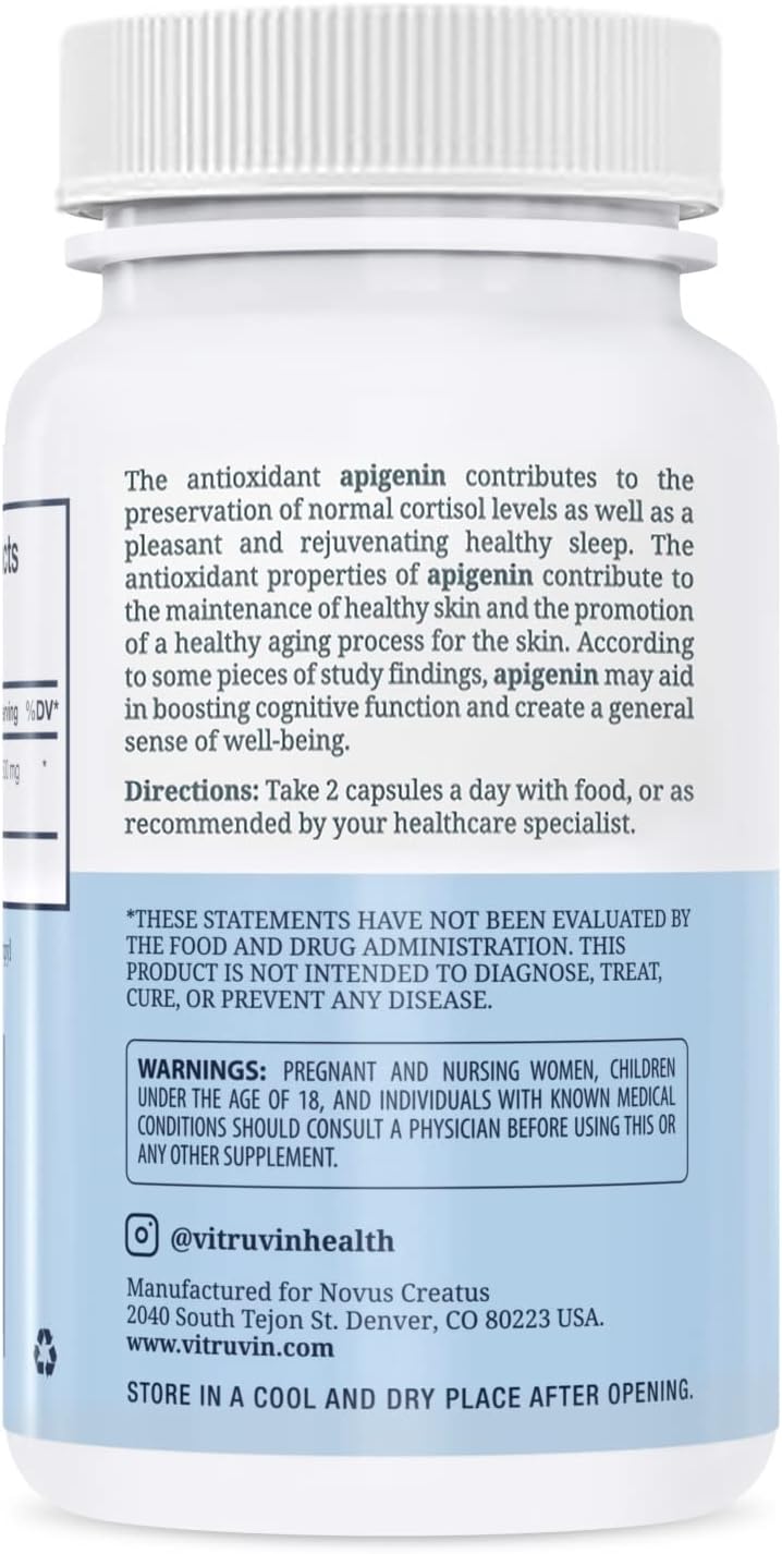 Generic Vitruvin Sport Recovery (Apigenin 2 x 50mg, COQ10 200mg, Resveratrol 500mg) Vegan, Non-GMO, Gluten-Free, Gelatin-Free.