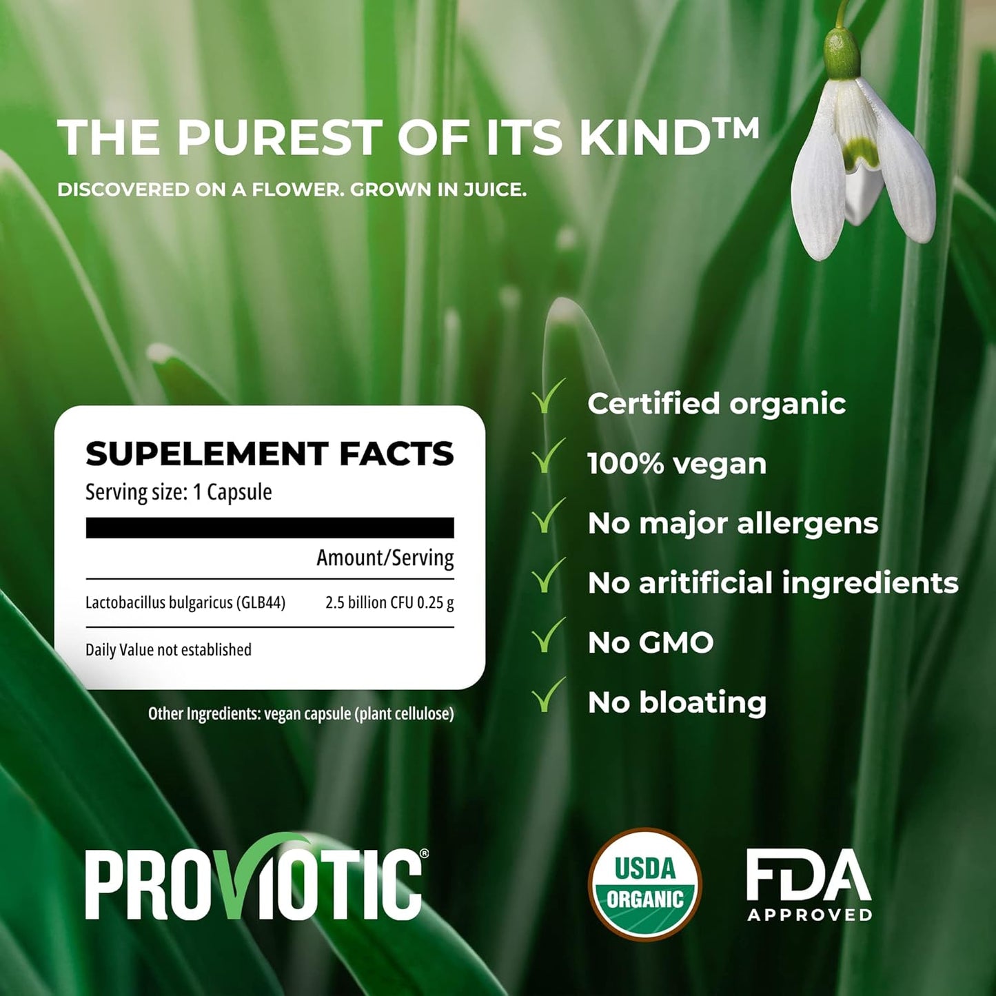 Genesis LABORATORIES Proviotic Lactobacillus Vegan Probiotic Supplement for Digestive Health & Immune Support - Pack of 5