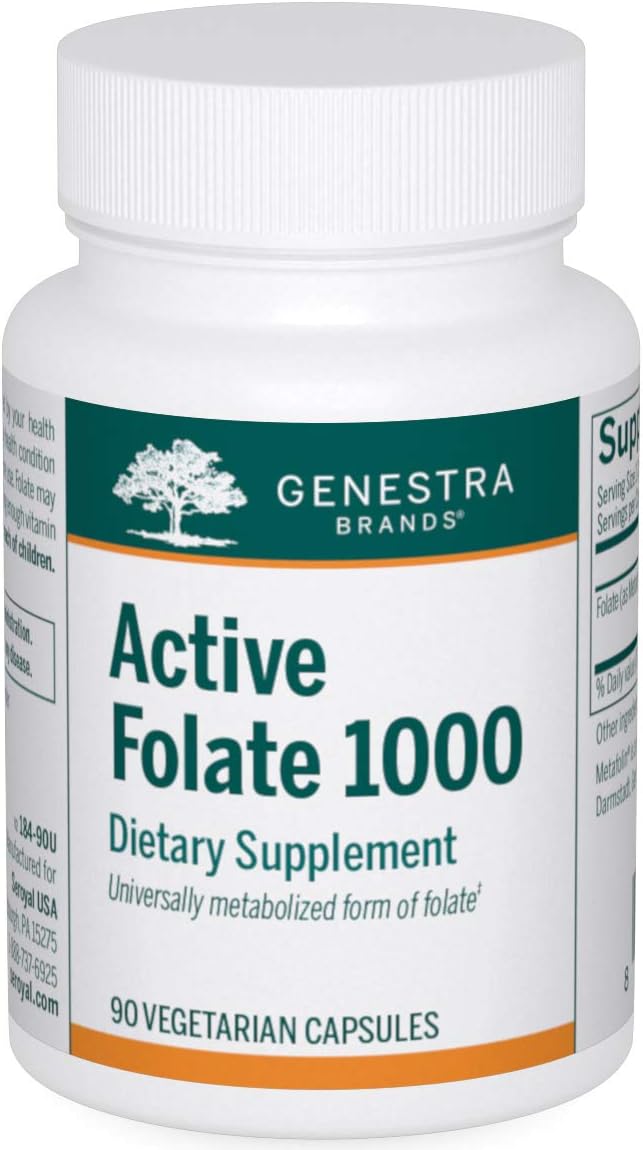 Genestra Brands Active Folate 1000 | Metafolin Folate Supplement | 90 Capsules