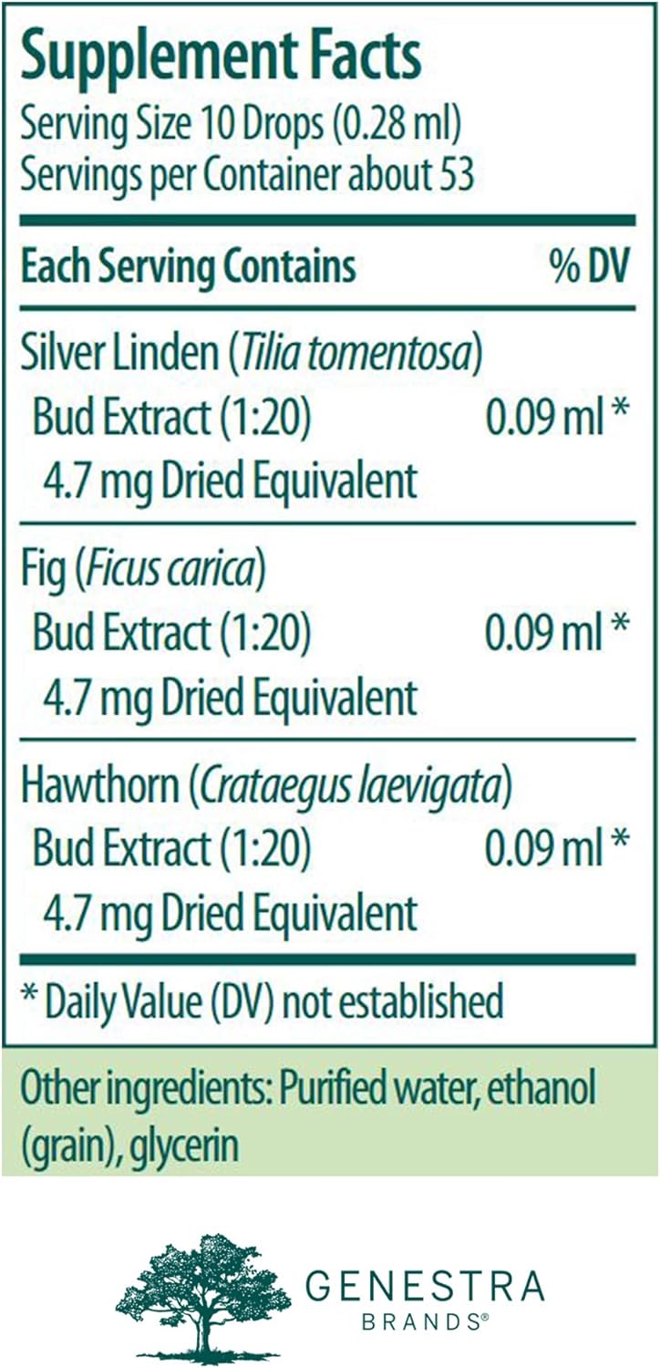Genestra Brands Calm-gen Herbal Supplement with Silver Linden, Fig, and Hawthorn - 0.5 fl. oz.