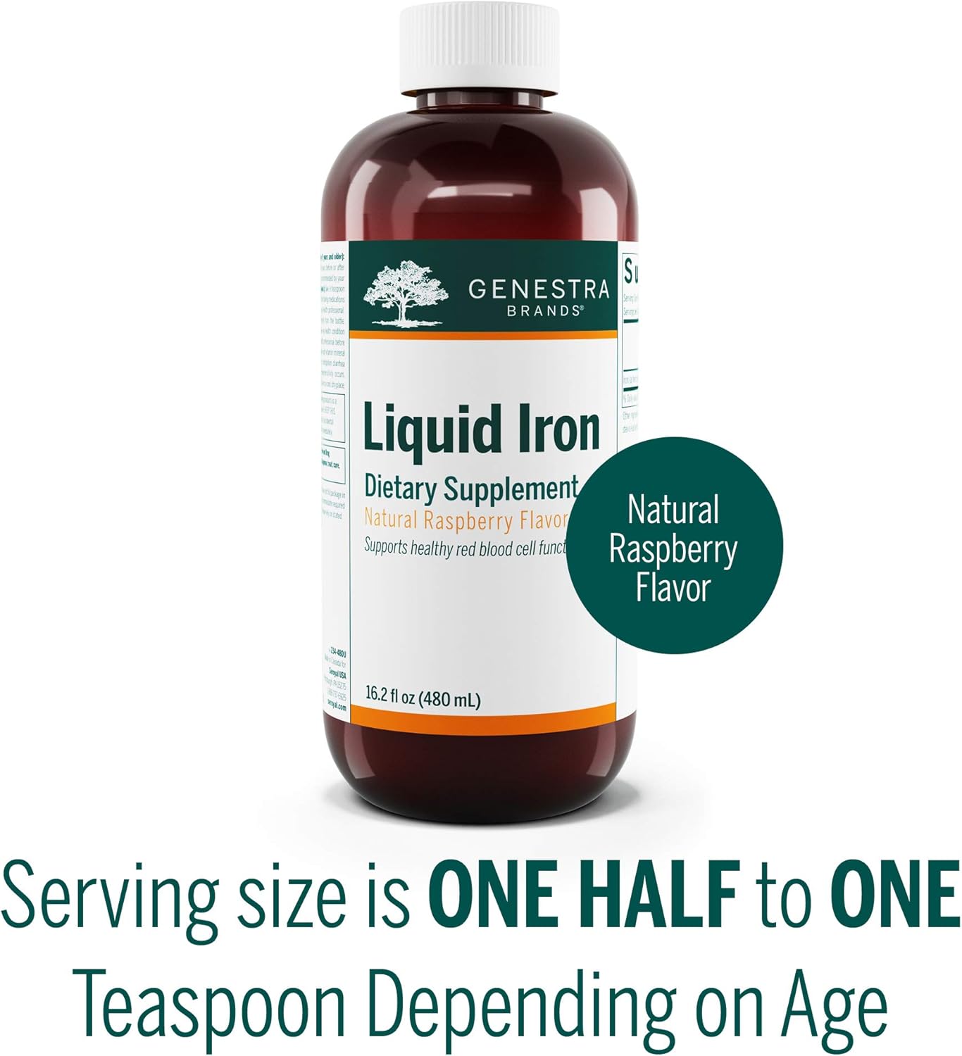 Genestra Brands Liquid Iron Supplement with Natural Raspberry Flavor - 16.2 fl. oz.