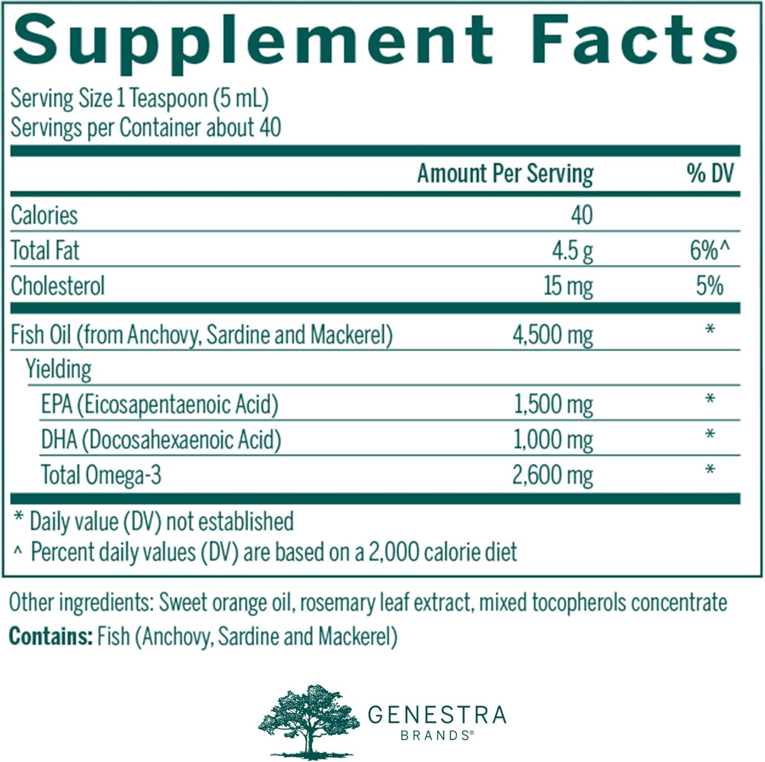Genestra Brands Super EFA Forte Liquid Fish Oil Supplement for Cognitive, Cardiovascular, and Joint Health - 6.8 fl oz - Natural Orange Flavor