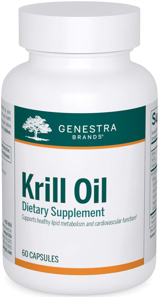 Genestra Krill Oil Capsules - Omega-3 Fatty Acids with Phospholipids and Astaxanthin - 60 Count