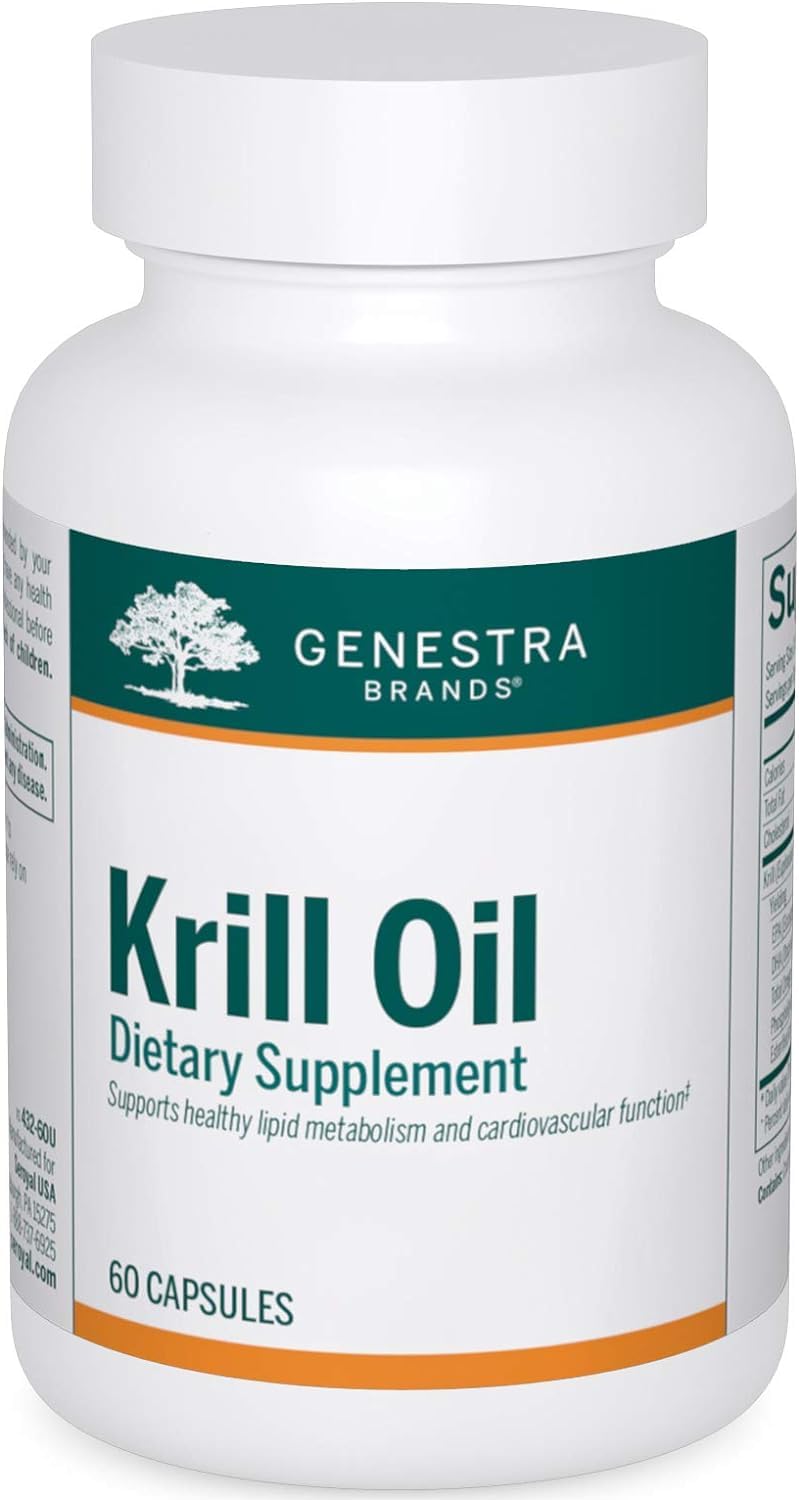 Genestra Krill Oil Capsules - Omega-3 Fatty Acids with Phospholipids and Astaxanthin - 60 Count