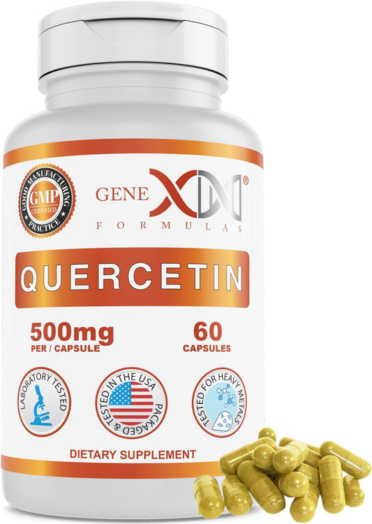 Genex Formulas Quercetin 500mg - 60 Capsules for 60 Day Supply - Immune Support & Antioxidant Supplement, Non-GMO & Gluten-Free