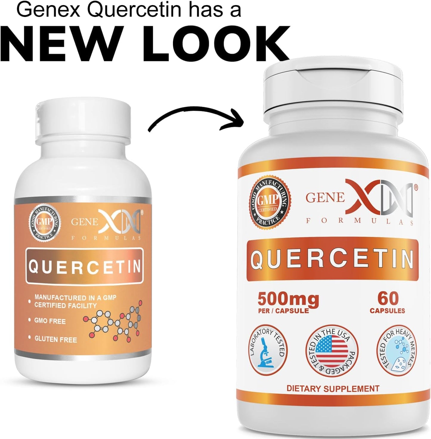 Genex Formulas Quercetin 500mg - 60 Capsules for 60 Day Supply - Immune Support & Antioxidant Supplement, Non-GMO & Gluten-Free