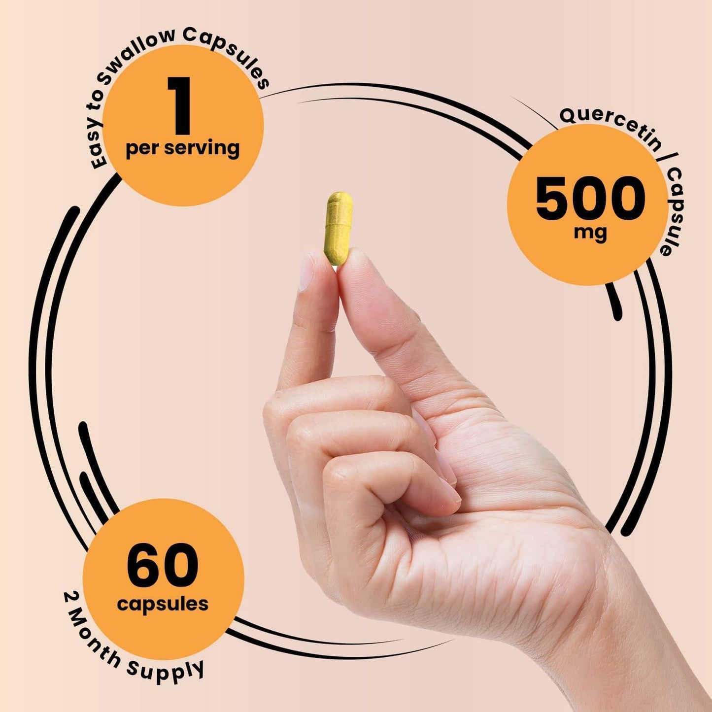 Genex Formulas Quercetin 500mg - 60 Capsules for 60 Day Supply - Immune Support & Antioxidant Supplement, Non-GMO & Gluten-Free