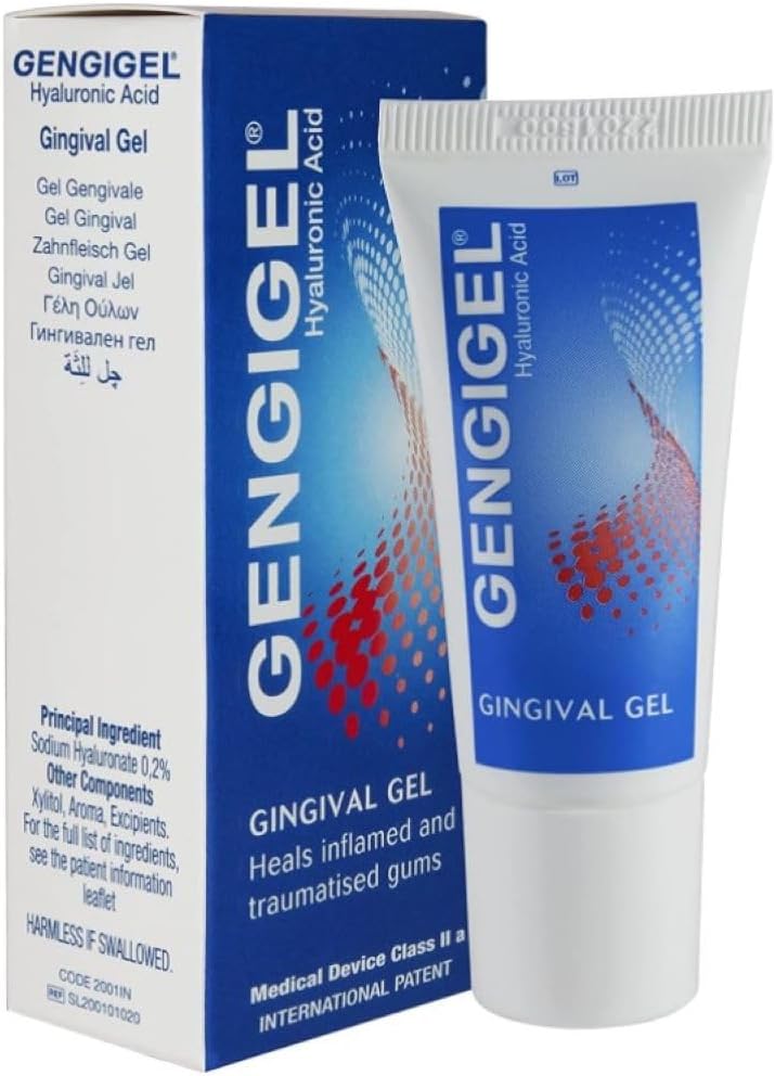 Gengigel Hyaluronic Acid Oral Gel 20ml - Soothes Mouth & Gum Discomfort, Promotes Healing, Paraben-Free, Vegan & Kosher