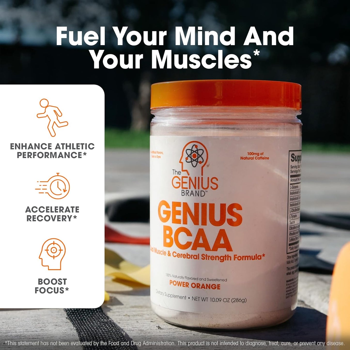 Genius Brand BCAA Energy Powder & Creatine Stack for Muscle Recovery & Post Workout