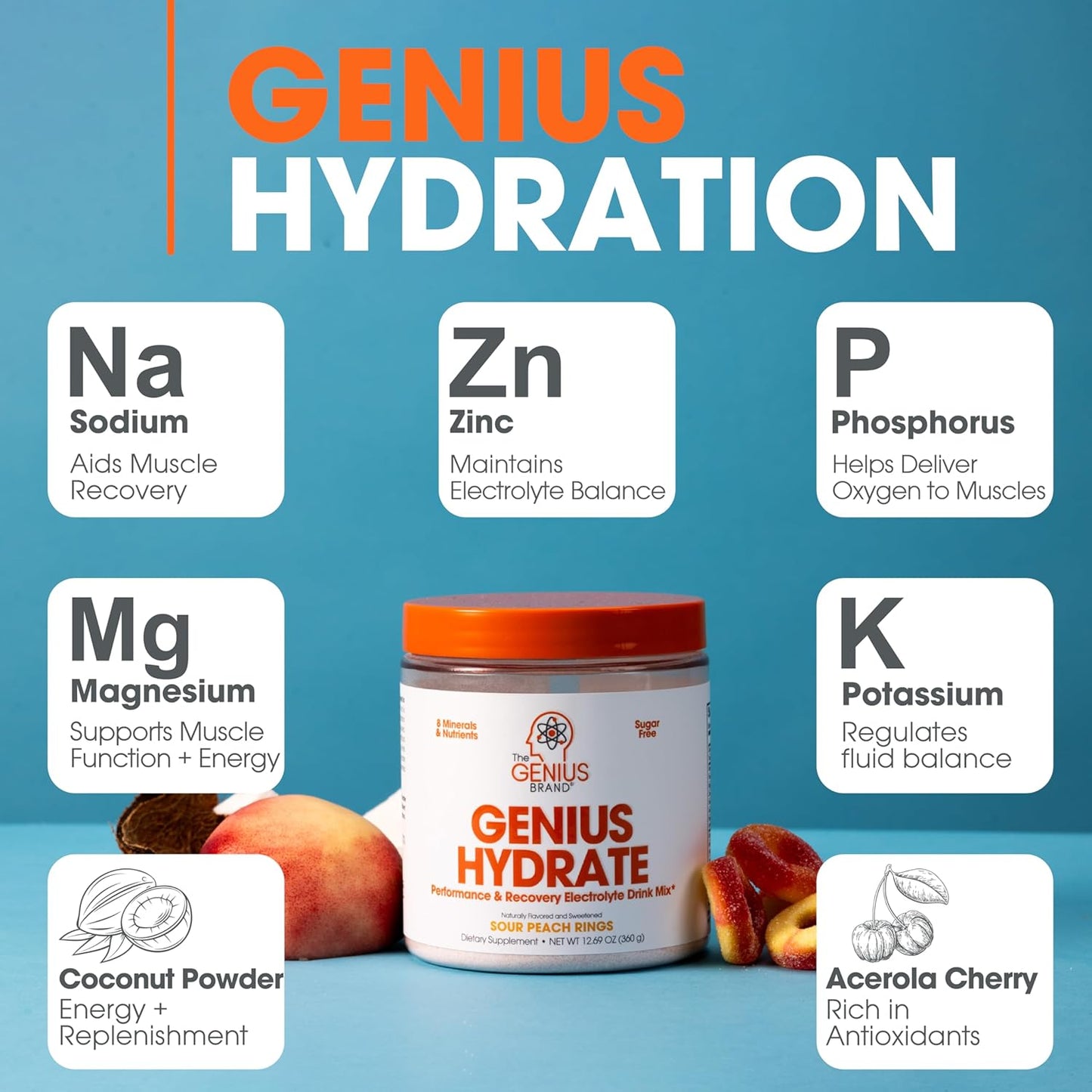 Genius Brand Fitness Essentials Bundle: Hydrate Electrolyte Mix & Micronized Creatine Monohydrate Powder - Boost Your Workout Performance