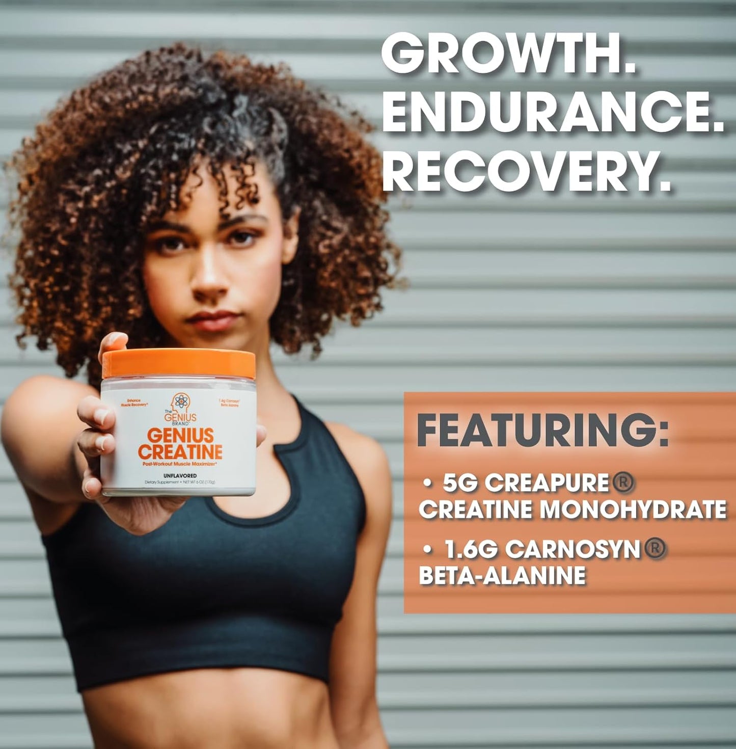 Genius Brand Micronized Creatine Monohydrate Powder 170g - Post Workout Supplement for Muscle Building & Cognitive Function - Unflavored & Naturally Sweetened