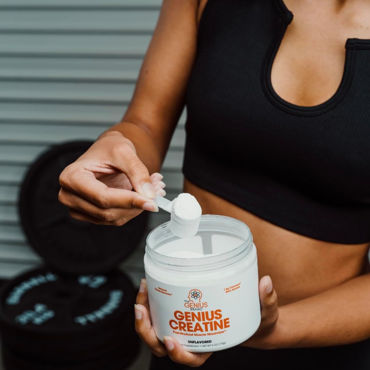 Genius Brand Micronized Creatine Monohydrate Powder 170g - Post Workout Supplement for Muscle Building & Cognitive Function - Unflavored & Naturally Sweetened