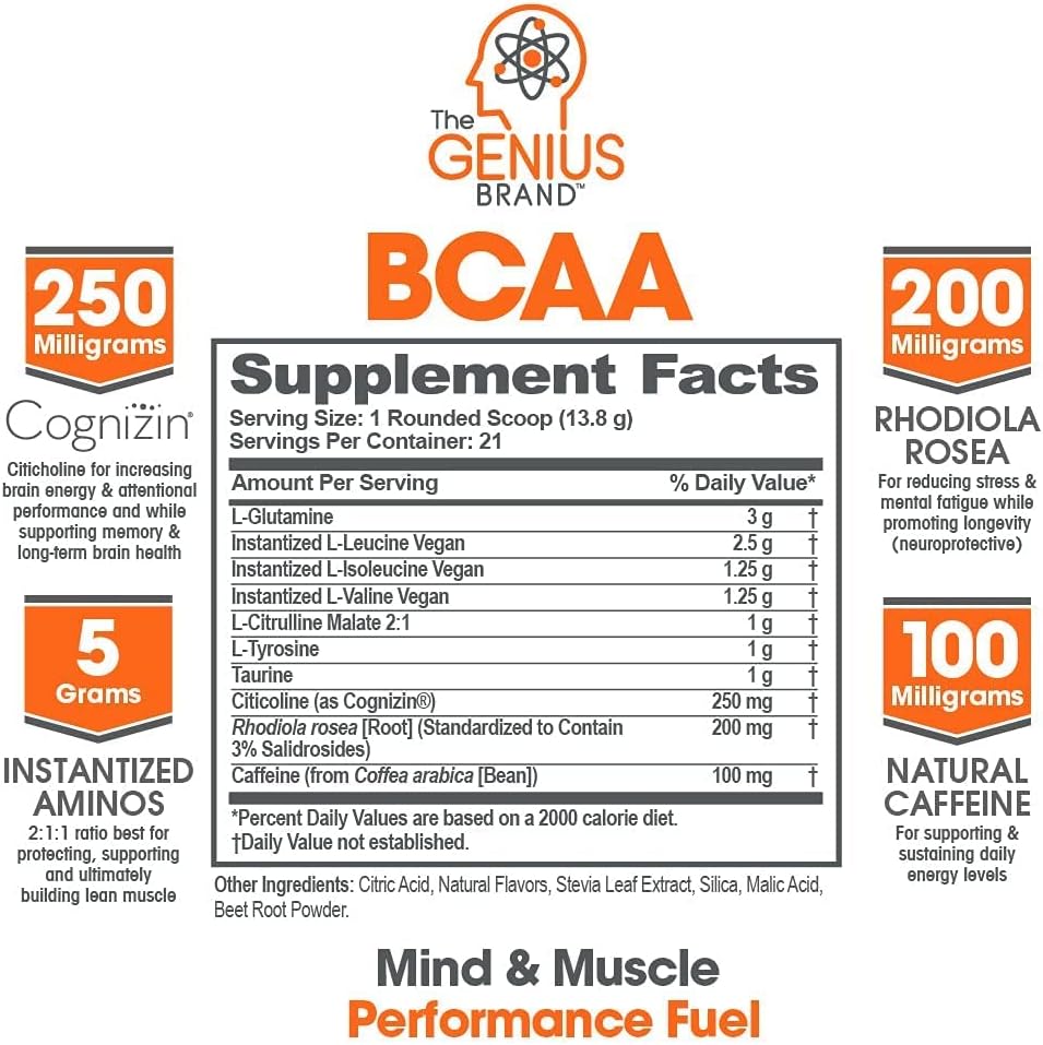 Genius Brand Smart Muscle Building Stack: Pre-Workout, BCAA, & Muscle Builder