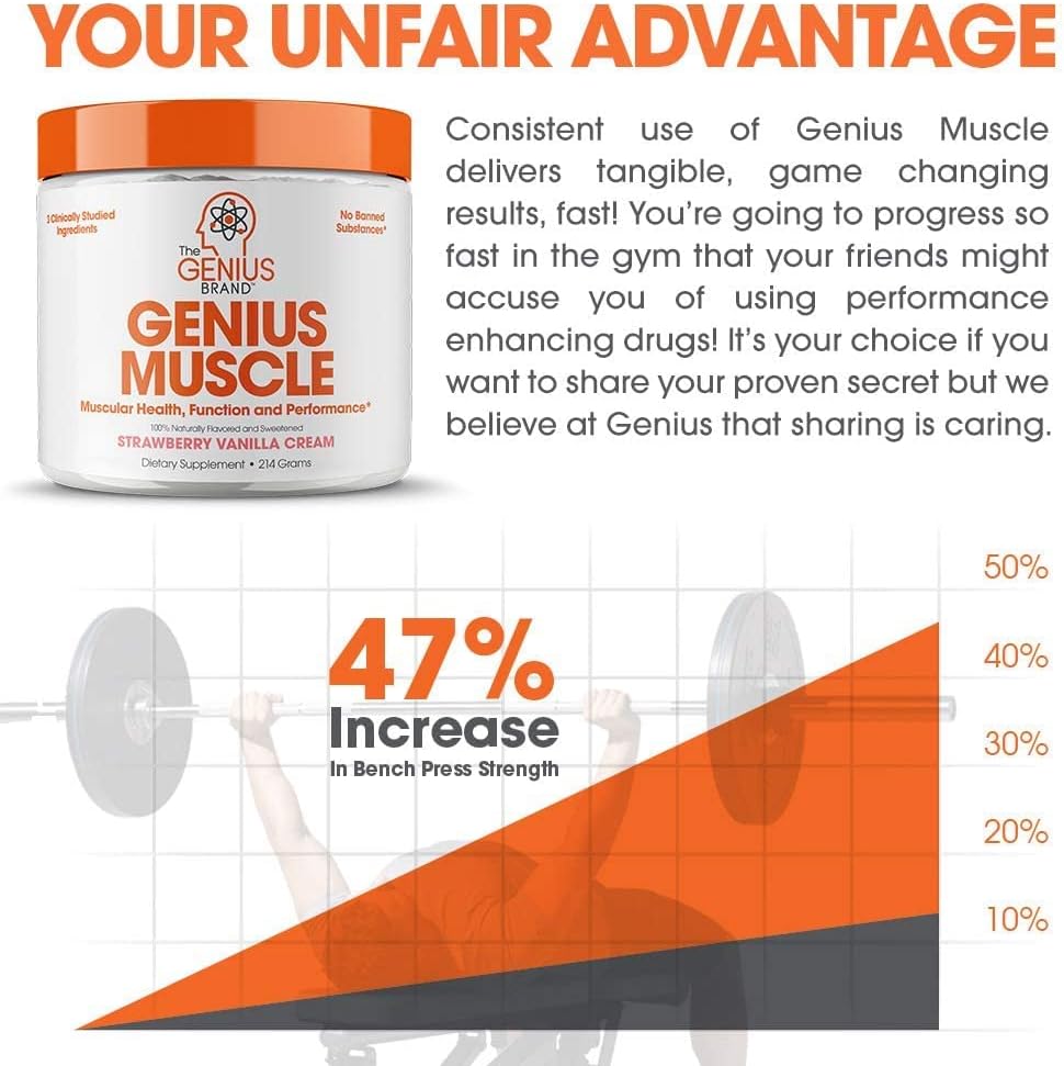 Genius Brand Smart Muscle Building Stack: Pre-Workout, BCAA, & Muscle Builder
