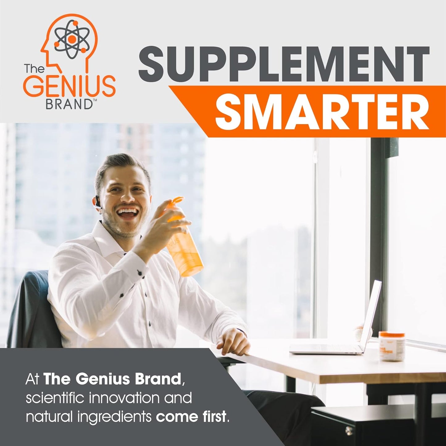 Genius Caffeine Pills 100mg - Extended-Release Microencapsulated Energy Supplement - Nootropic Brain Booster with Sustained Focus & Concentration - 100 Capsules