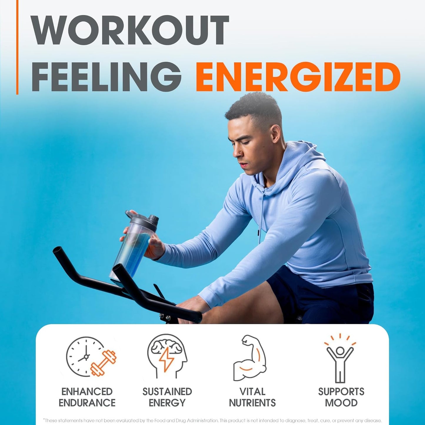 Genius Energized Pre-Workout Powder, Blue Raspberry Flavor - Beta Alanine & Alpha GPC Supplement with 200mg Caffeine - No Artificial Sweeteners
