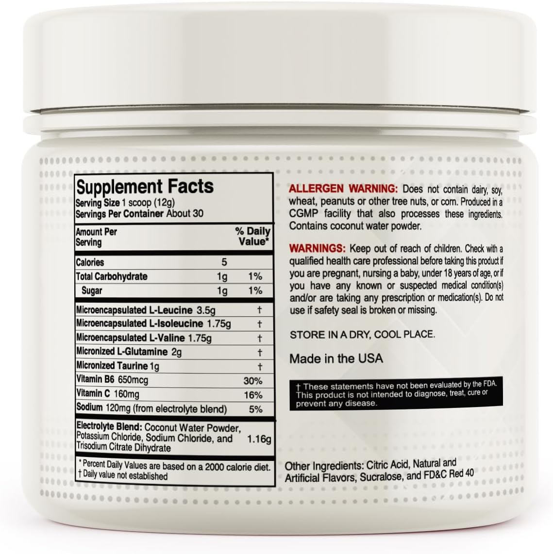 Genius Pharmacist BCAA Energy Powder for Lean Muscle Building - Watermelon Flavor, 30 Servings