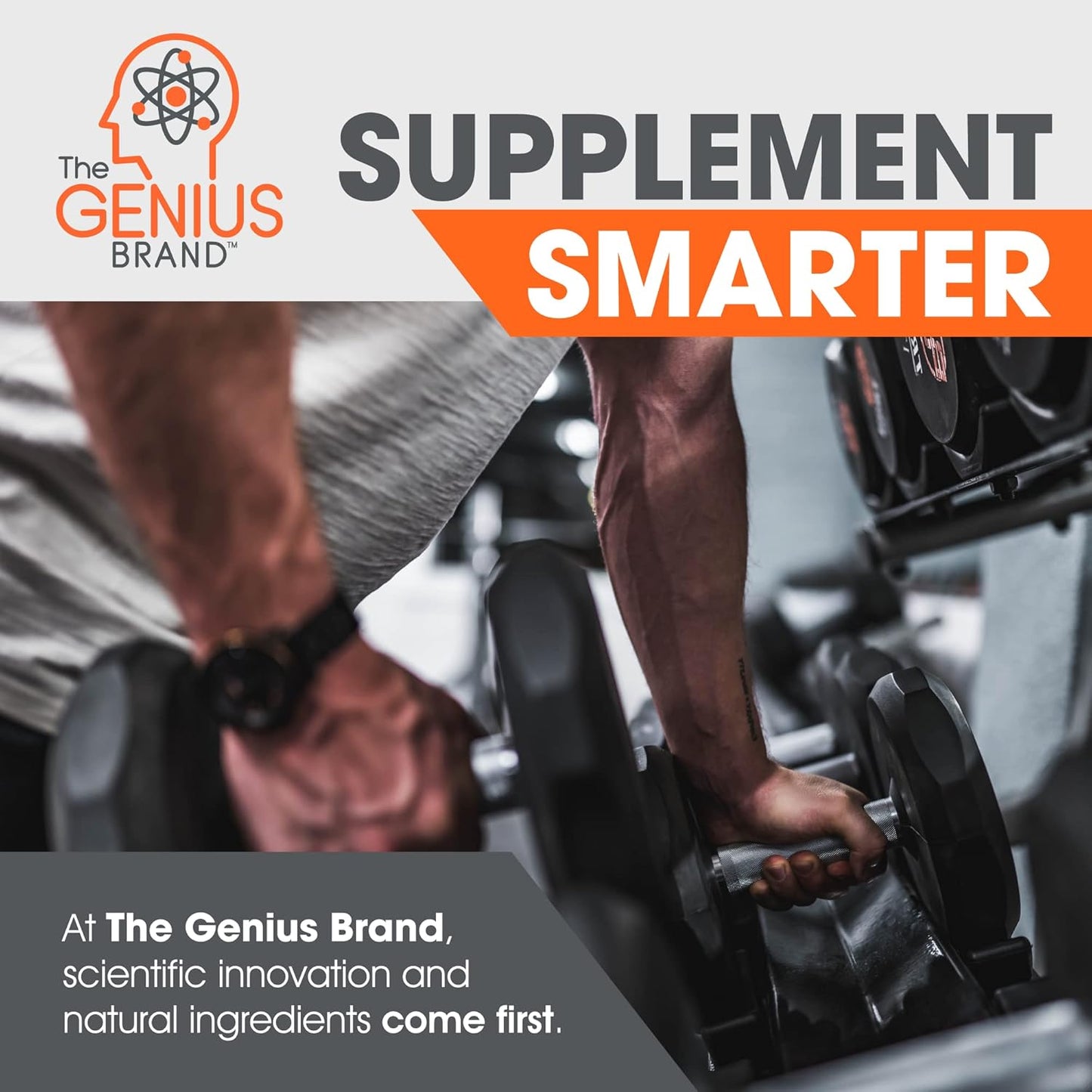 Genius Protein Powder, Chocolate - Dual Protein Blend for Lean Muscle Building - Grass-Fed Pre/Post Workout Shake