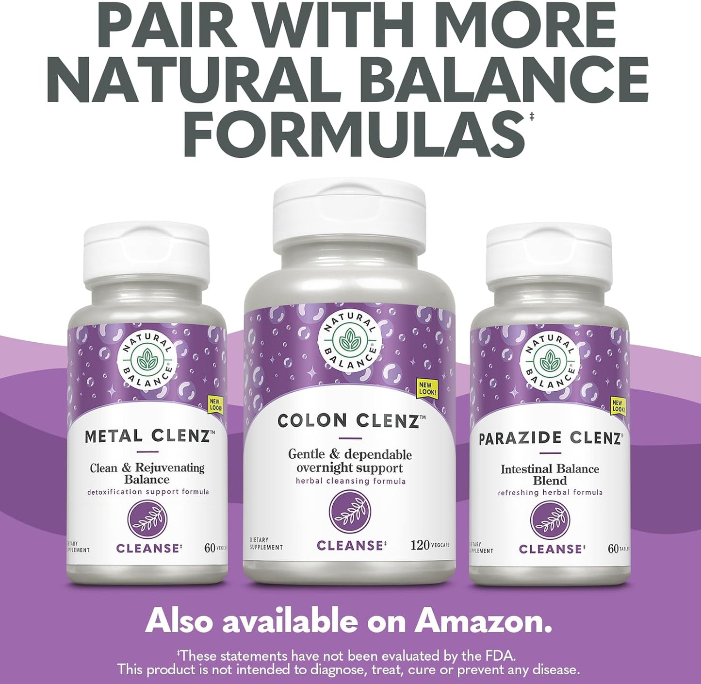 Gentle Herbal Colon Cleanse Detox Supplement - Natural Balance Colon Clenz - Overnight Formula - 60-Day Guarantee - 120 VegCaps