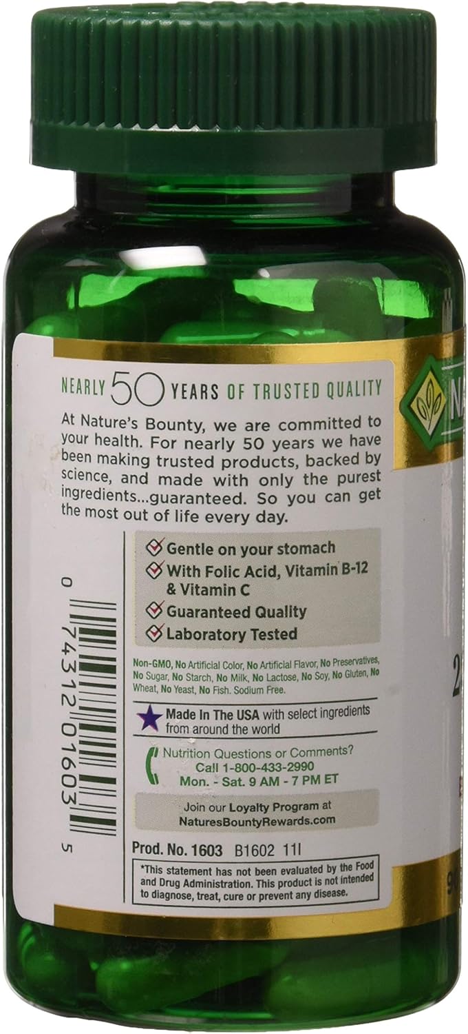 Gentle Iron Supplement 28 mg - 90 Capsules by Nature's Bounty