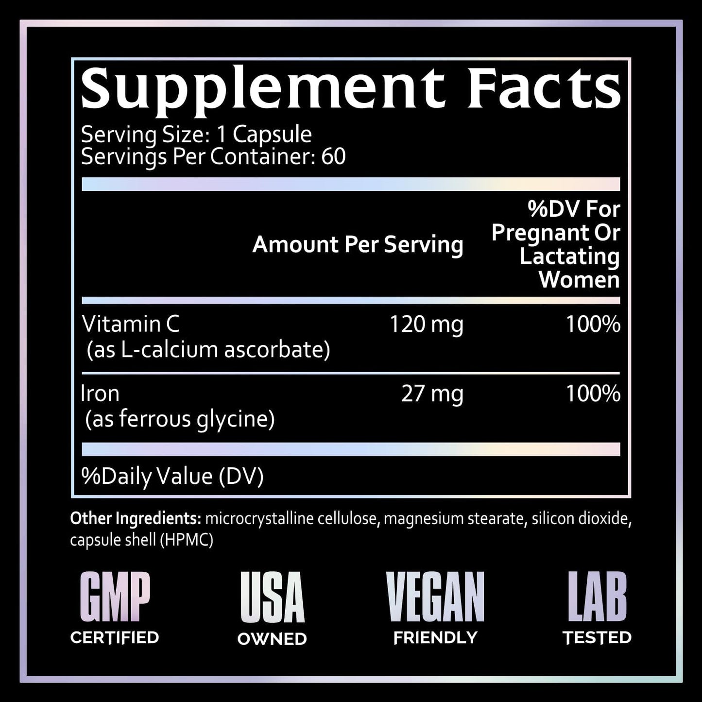Gentle Iron Supplement with Vitamin C for Pregnancy, 100% Daily Value, Blood Builder, Vegan Capsules - Undone by Nature